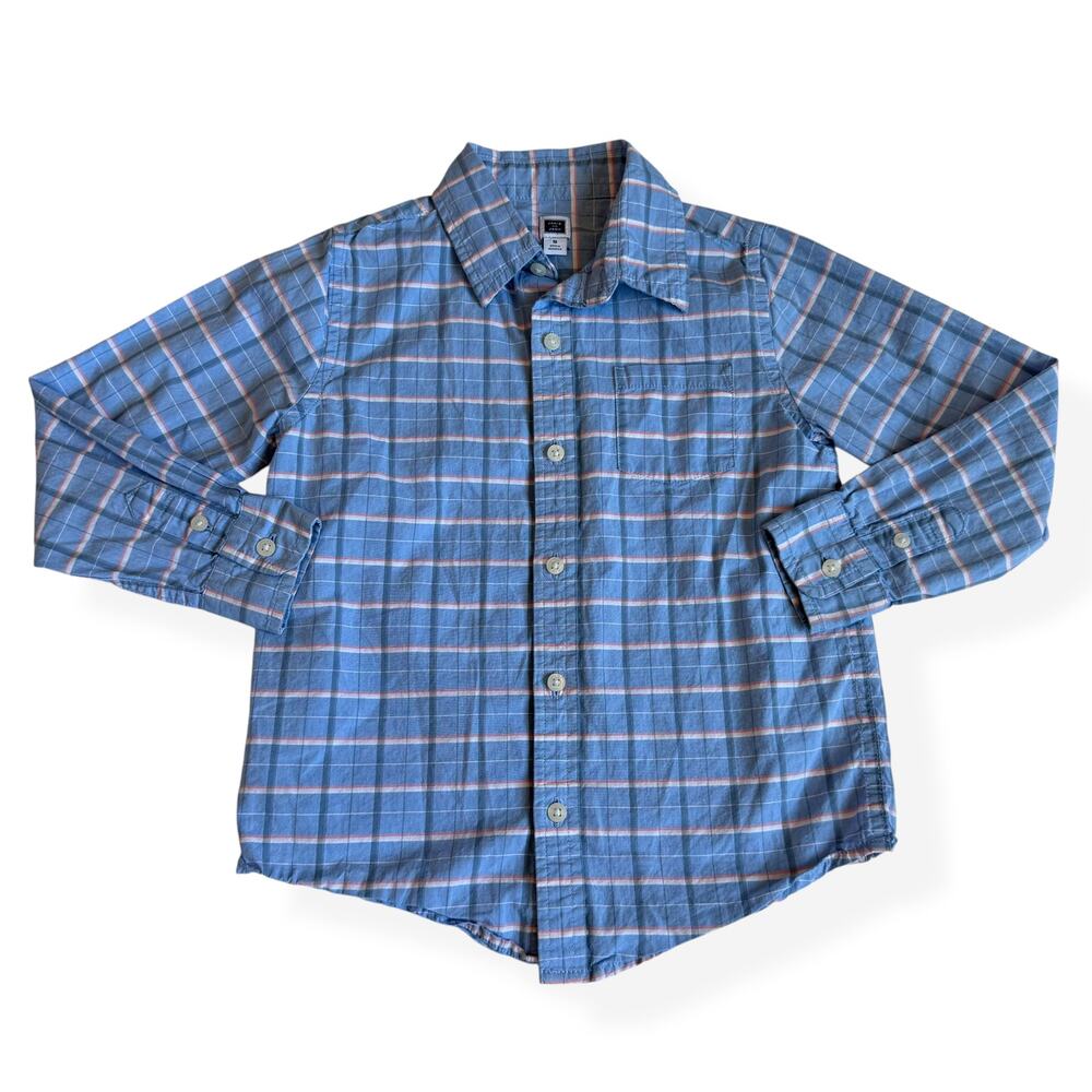 Janie and Jack Blue Pink Plaid Button Down Shirt 5